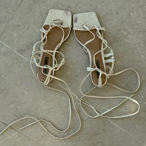 Elegant Cream Strappy Sandals